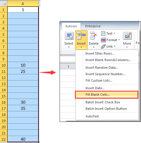 How to list all numbers between two or more numbers in Excel?