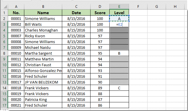 How to repeat a cell value until new value is seen or reached in Excel?