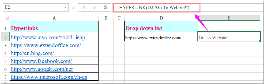 doc drop down list hyperlinks 1
