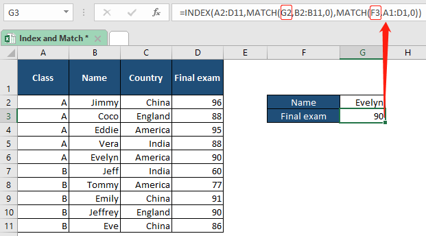 Excel-Indexübereinstimmung 07