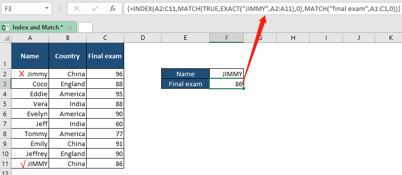 dopasowanie indeksu Excela 11