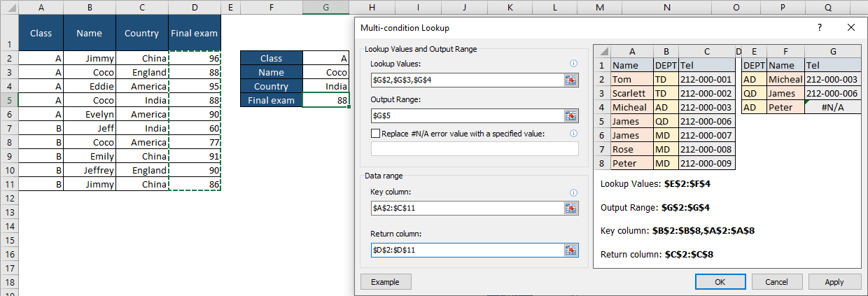 збіг індексу Excel 14