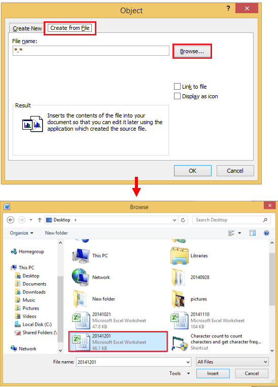 How to convert Excel file to a Word document?