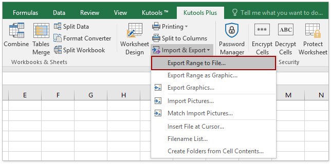 الوظيفة الإضافية Excel: تصدير التحديد إلى ملف نصي