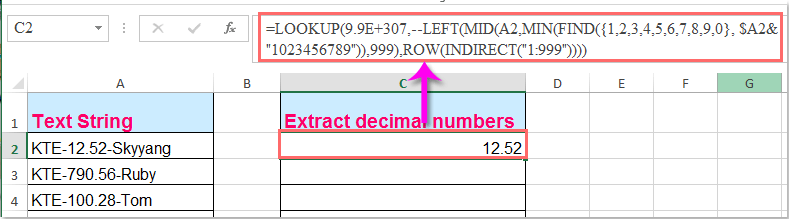 doc extrair números decimais 1