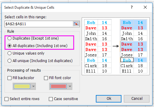 How to extract all duplicates from a column in Excel?