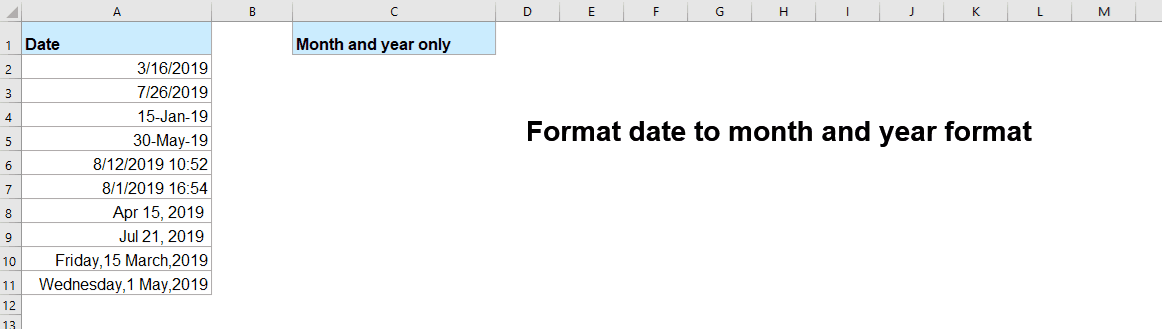 How To Extract Month And Year From Date And Time In Excel Printable 