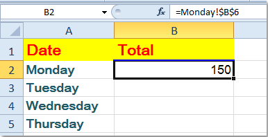 How to reference same cell from multiple worksheets in Excel?