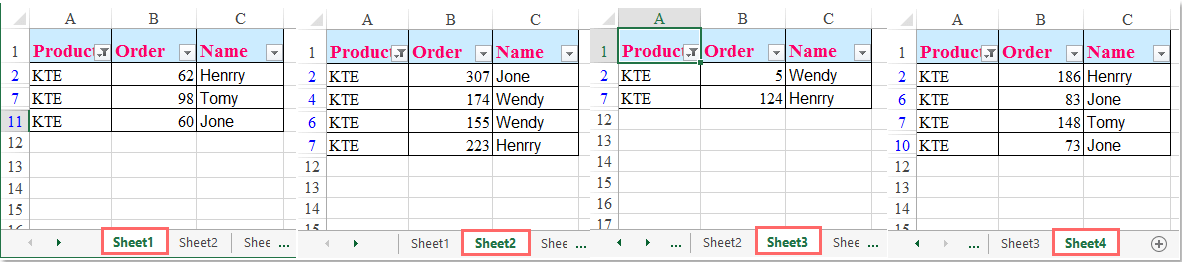 How To apply same filter to Multiple Sheets In Excel 