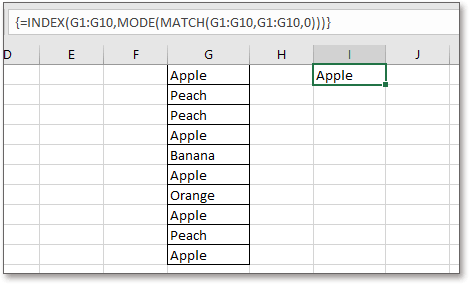 How to find most common number or text in a list in Excel?