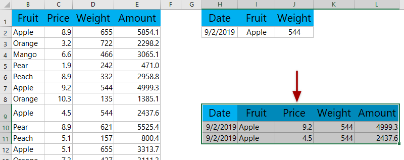 How to find value with two or multiple criteria in Excel?