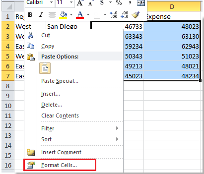 How to format data table numbers in chart in Excel?