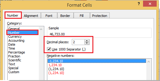 How to format data table numbers in chart in Excel?
