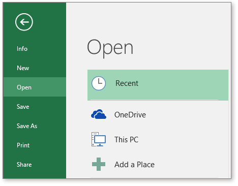 How to get the list of last or current opened Excel files?