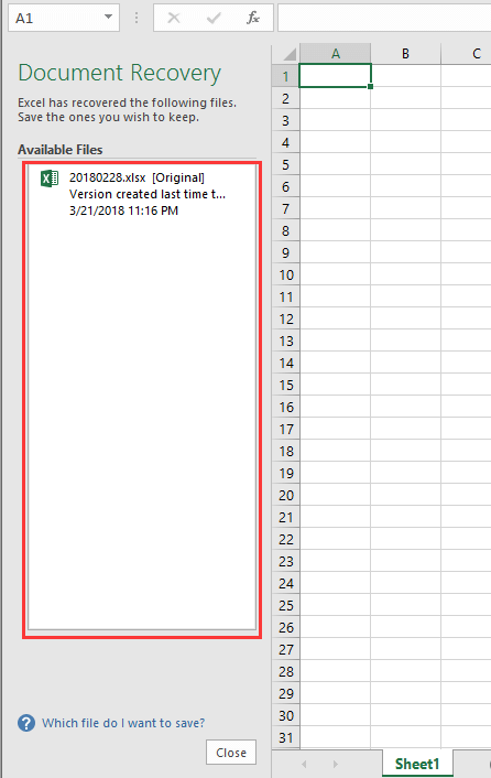 How to go back to previous save version in Excel?