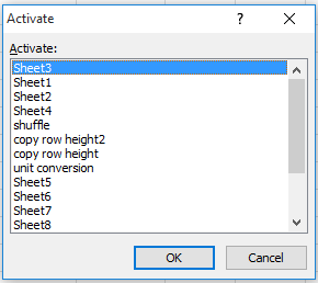 How to go to a specific sheet in Excel?