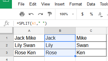 Comment diviser une cellule en colonnes dans Google Sheet?