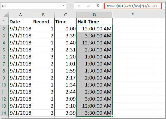 Doc Group by Half Hour PivotTable 2