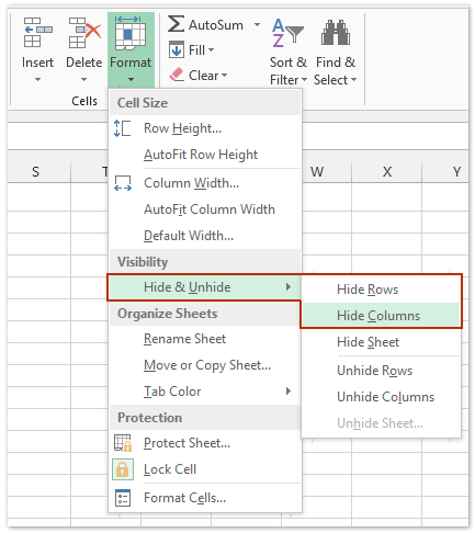 how to hide cell selection in excel