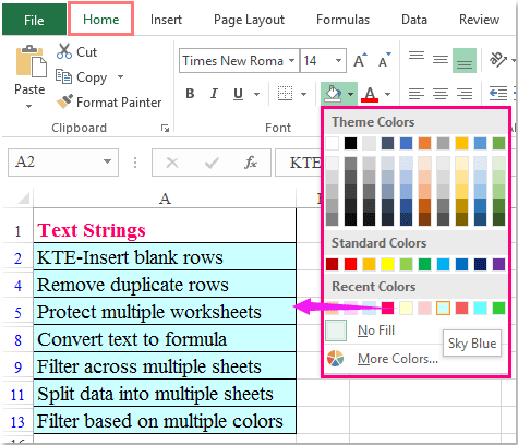 How to apply conditional formatting search for multiple words in Excel?