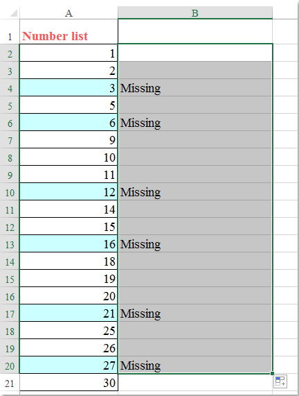 How To Identify Missing Numbers Sequence In Excel 