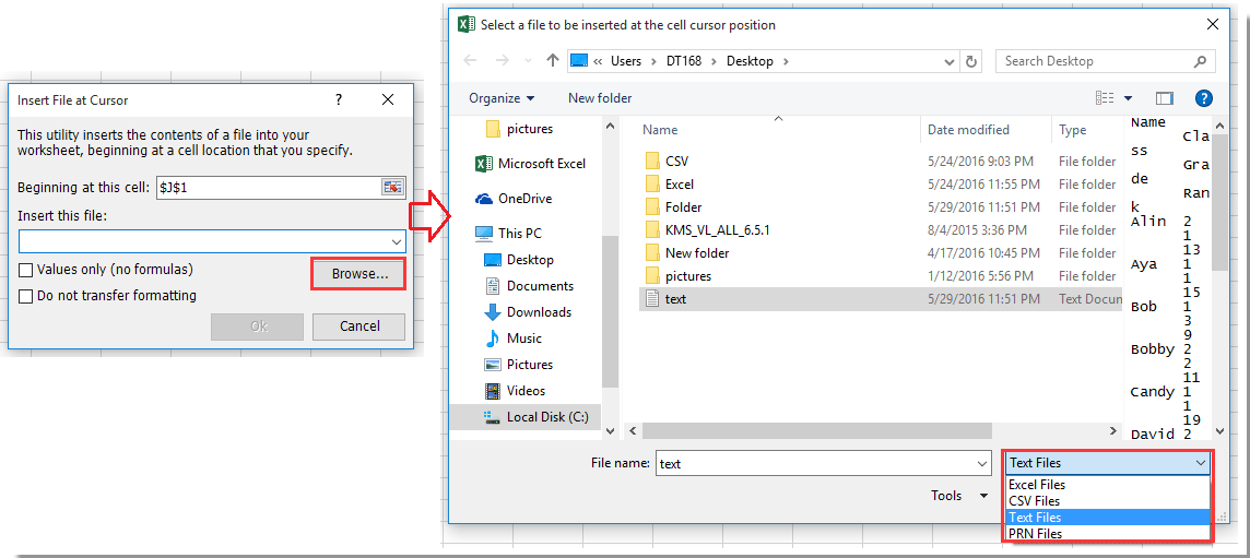 doc importera textfiler från en mapp 4