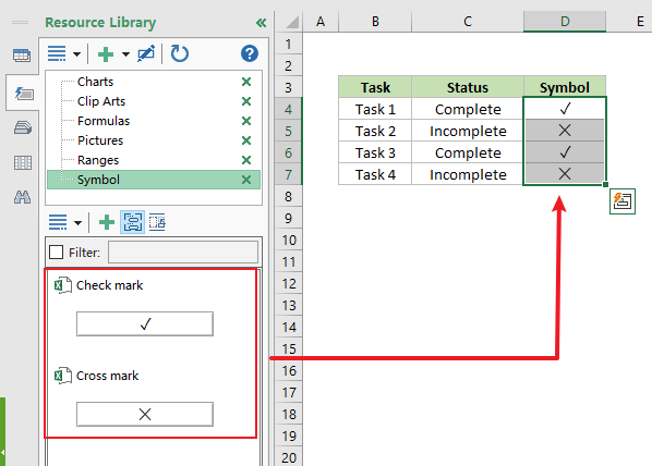 A screenshot of the Kutools Resource Library pane