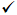 A screenshot of the check mark symbol inserted in Excel