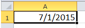 A screenshot showing the start date entered in Excel to create a list of weekdays