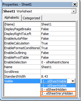 how to make the worksheet very hidden and visible in excel