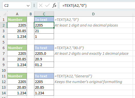 How to change or convert number to text in Excel?