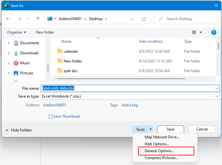 How to force to open as read only in Excel?