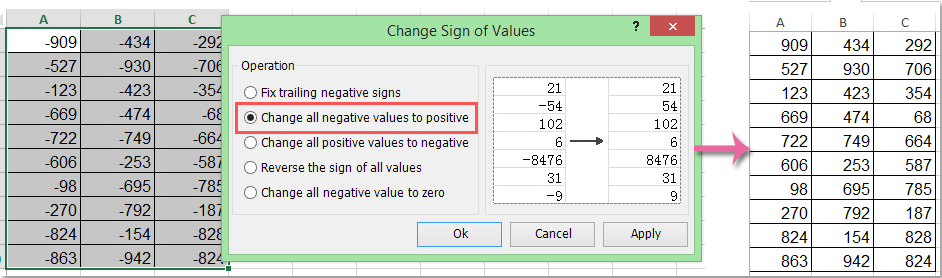 Change Negative To Positive Number In Excel / These macros reverse the