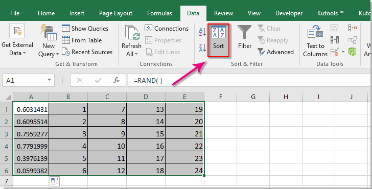 How To Randomly Sort Cells In A Column Or Range In Excel