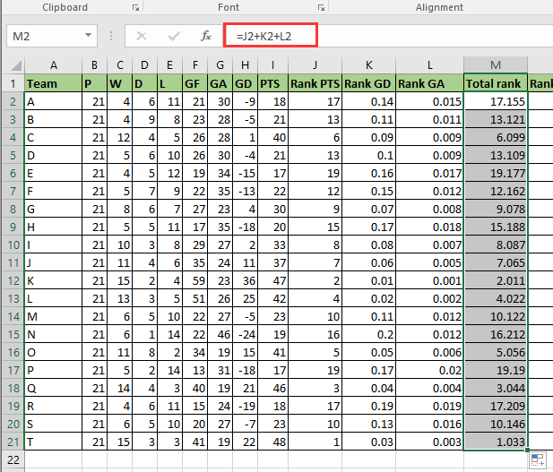 clasificación doc tabla 6 de la liga