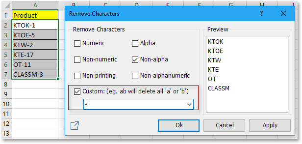 doc kutools remove characters 2