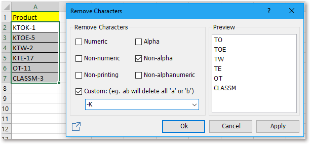 doc kutools remove characters 4