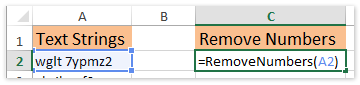 How to remove numbers from text strings in Excel?