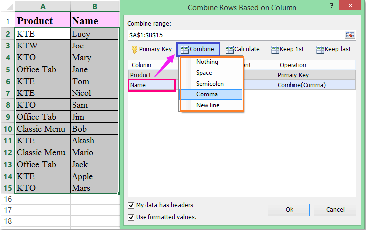 doc devuelve varios valores separados por comas 5