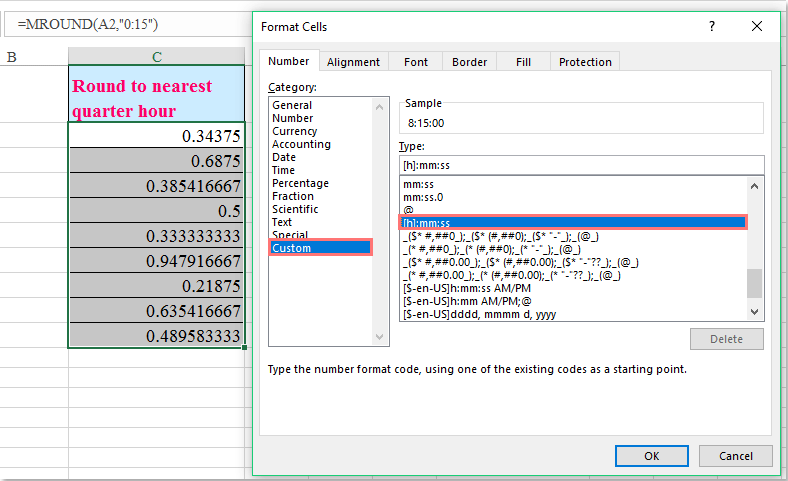 How to round / round up / round down time to nearest quarter / half ...