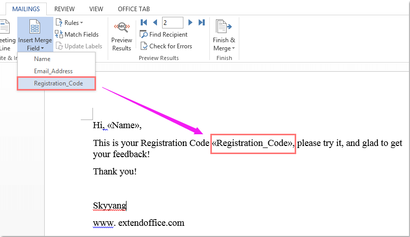 doc kişiselleştirilmiş e-postalar gönder 6