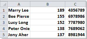 separate area code from phone number with text to column feature to get the result
