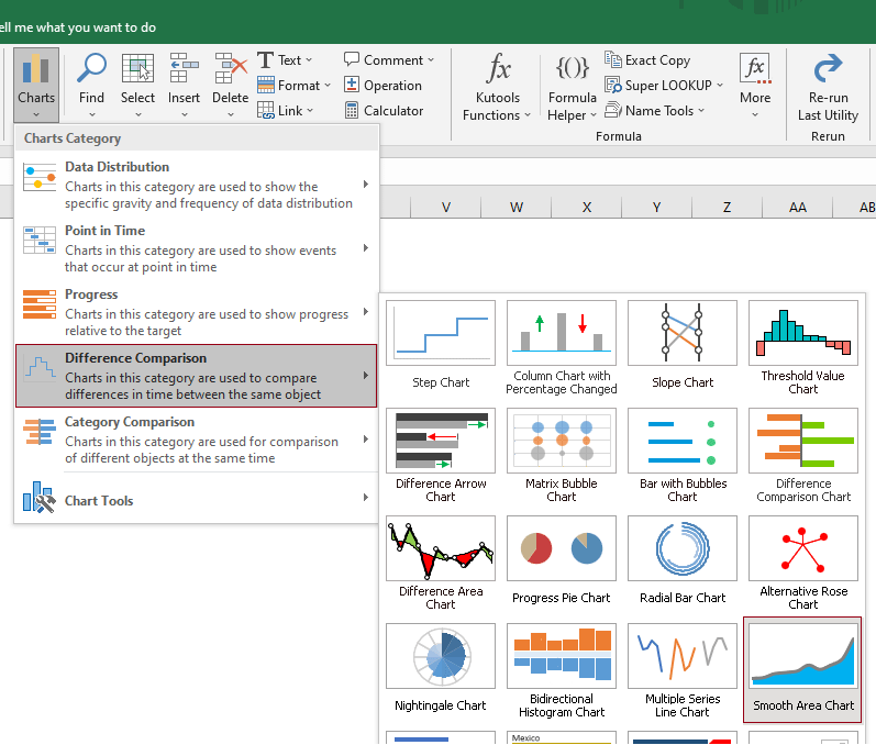 How to shade the area under a normal curve in an Excel chart?