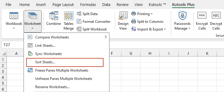 How to sort worksheets in alphabetical / alphanumeric order in Excel?