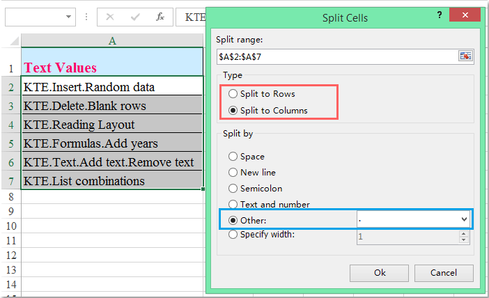 How to split cell values into multiple columns in Excel?