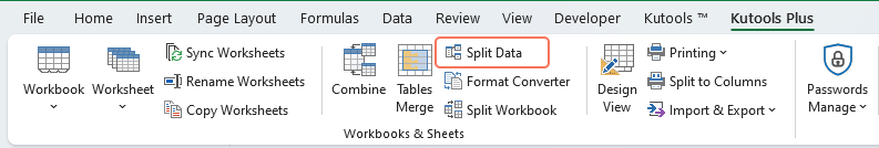 Split data into multiple worksheets by rows count in Excel