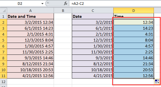 документ разделить дату и время 8