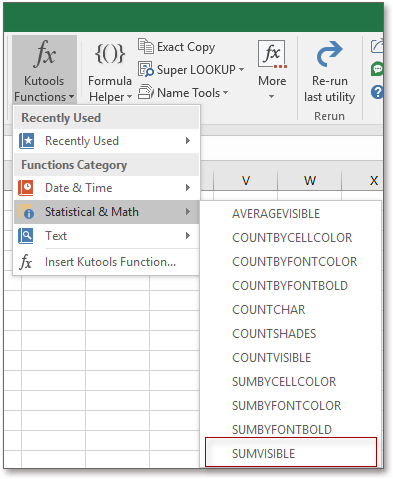 How to quickly sum values excluding hidden columns in Excel? image.
