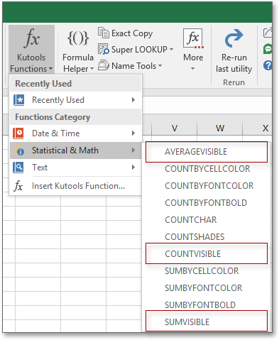 How to quickly sum values excluding hidden columns in Excel?