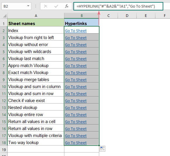 How to create table of contents for all sheets and updates automatically?